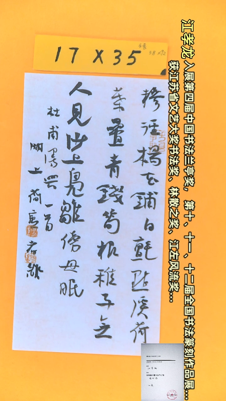 【闪购商品】书法江孝龙作品17*35 漫兴一首人见沙上