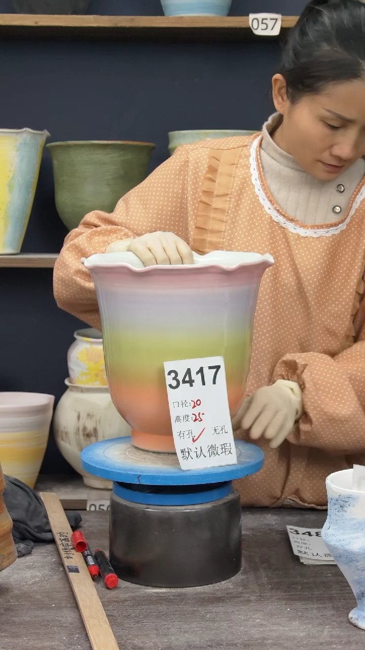 景德镇花盆默认微瑕3417