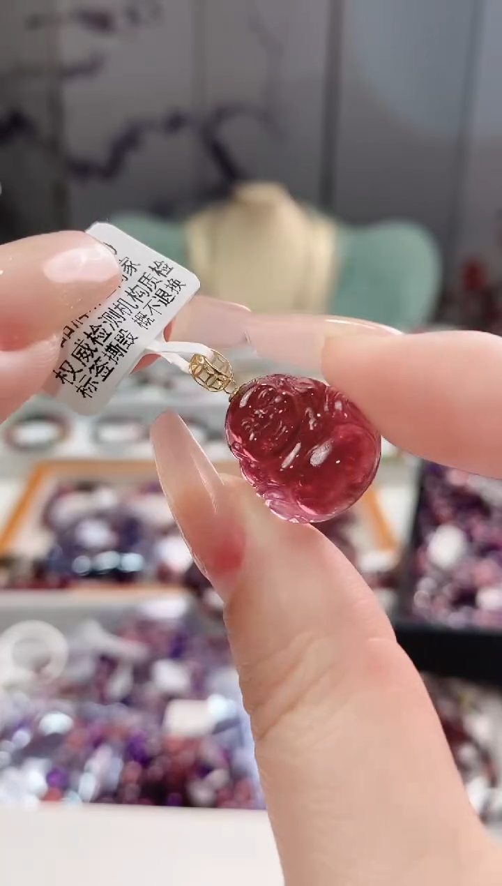 【闪购商品】碧玺佛公吊坠未镶嵌多人多样性发其一