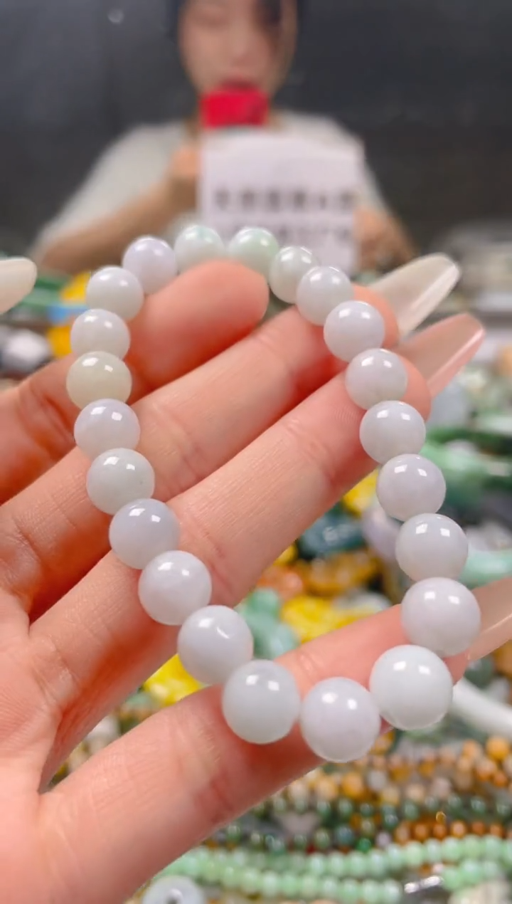 【闪购商品】翡翠颈饰未镶嵌8-9MM/Q/翡翠A货一图一物