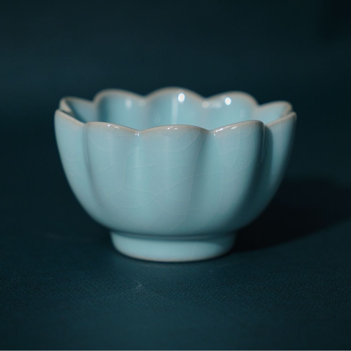 手工天然原矿汝窑莲花杯功夫茶品茶杯主人杯