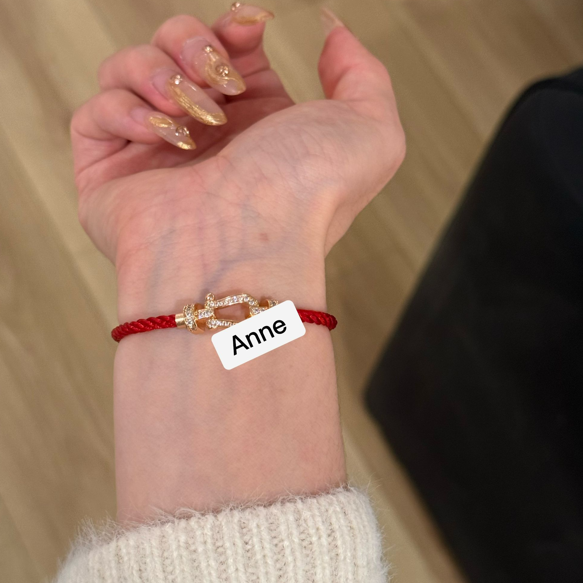 铜合金手链 【S254】简约马蹄手工小红绳