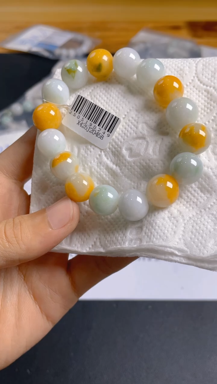 定制翡翠未镶嵌珠串13+