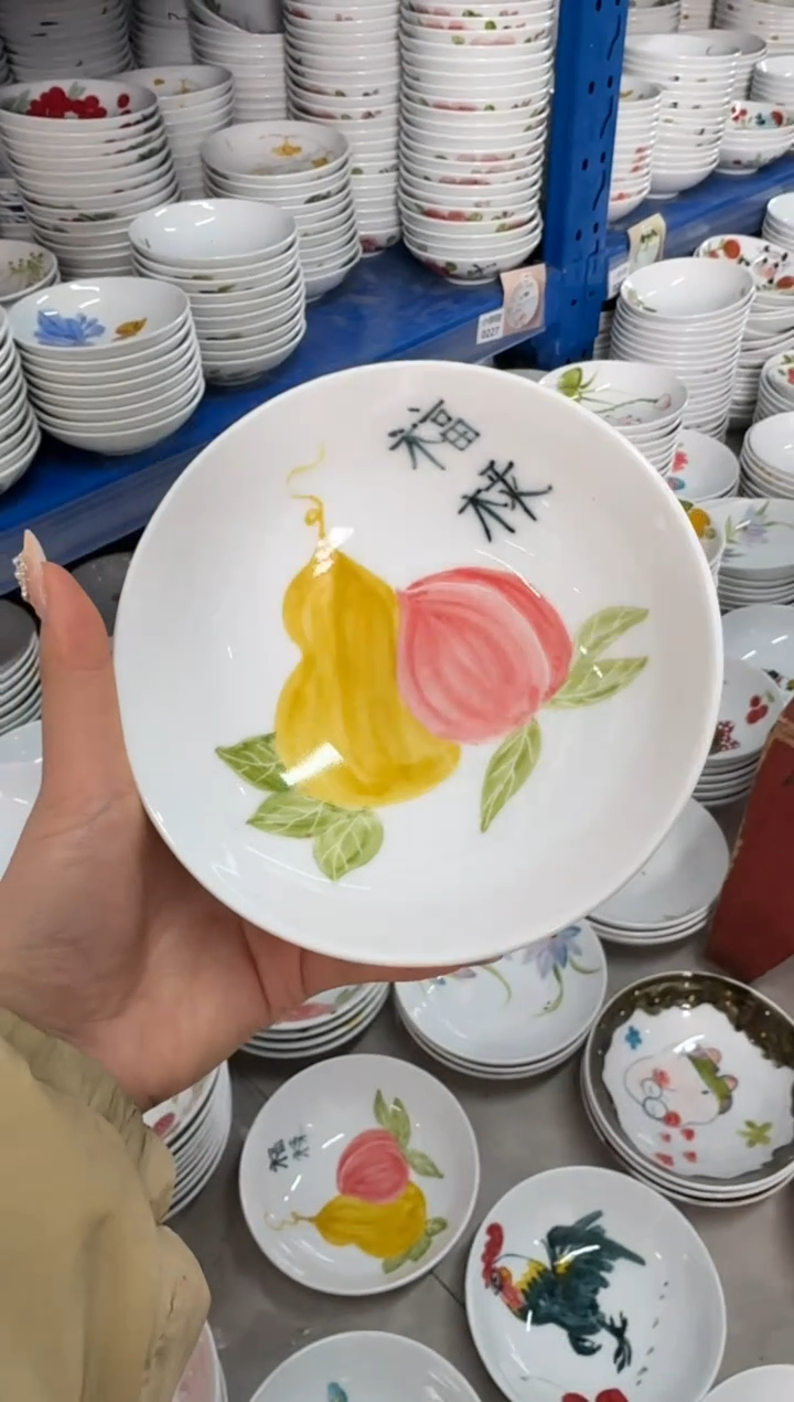 瓷片景德镇高温陶瓷食品级手绘釉中彩-小胖碗