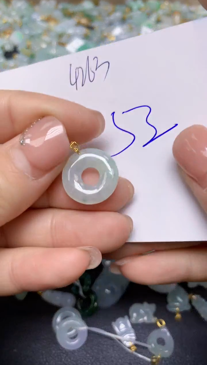 【闪购商品】翡翠挂件18K金镶嵌 天然翡翠A货