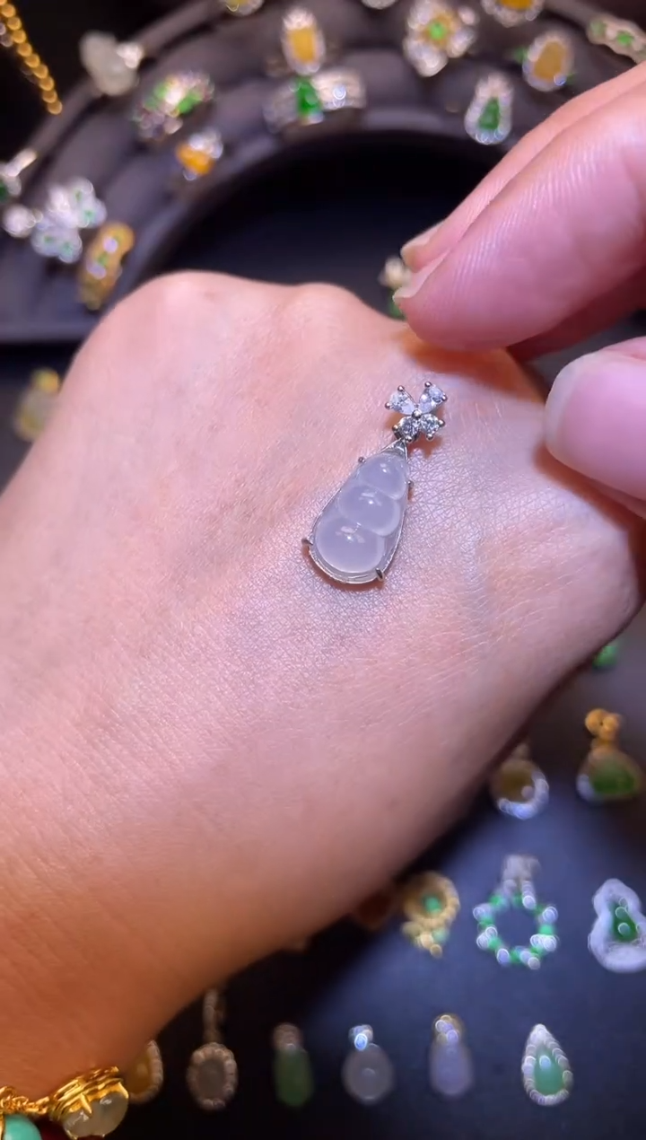 吊坠(不含链)银S925镶嵌翡翠1