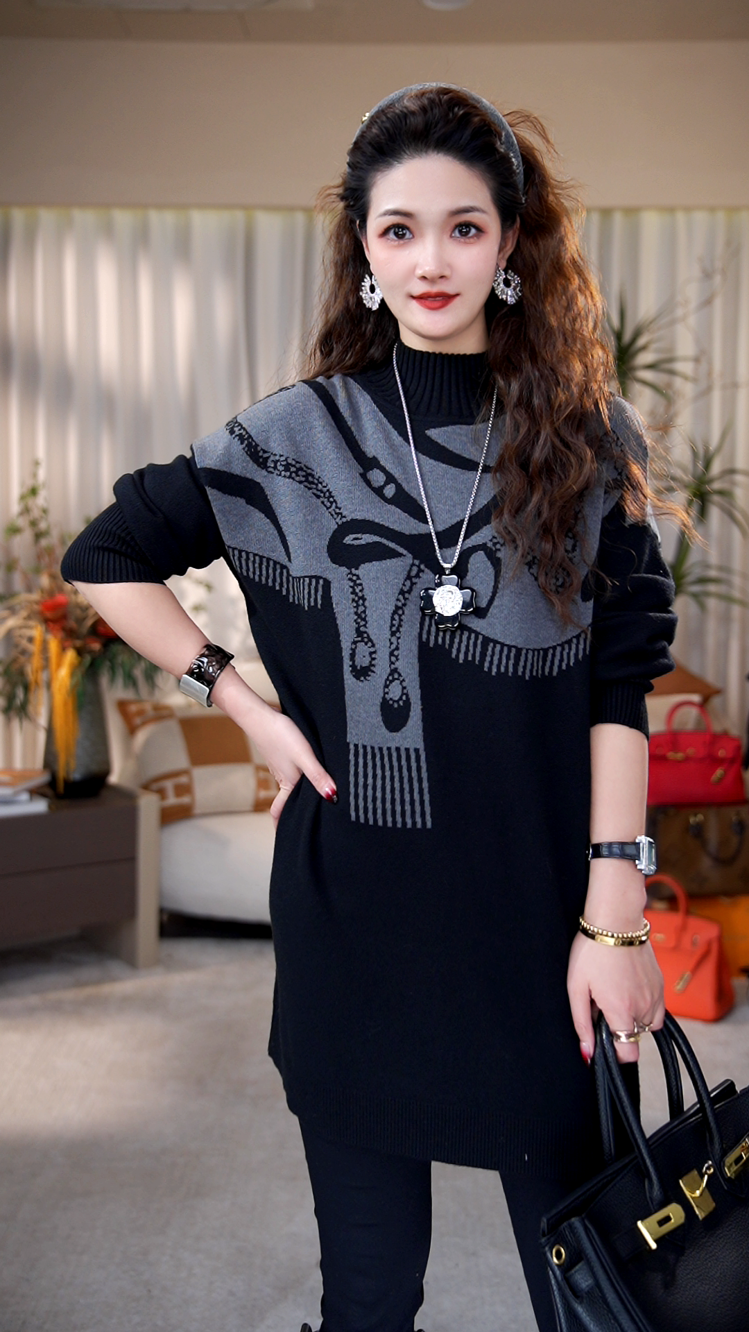 高端品质【瑶光】冬季新款针织保暖洋气加厚毛衣上衣-6238#