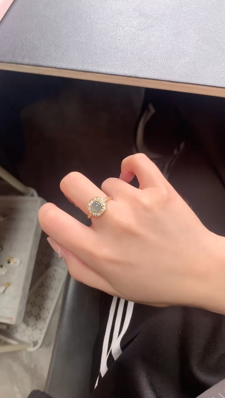 【闪购商品】翡翠戒指银S925镶嵌651424