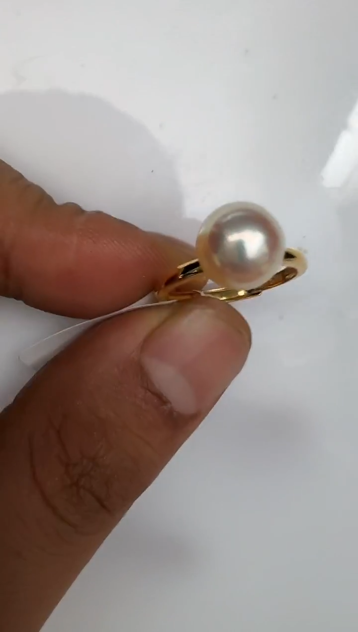 银S925镶嵌戒指海水珍珠戒指