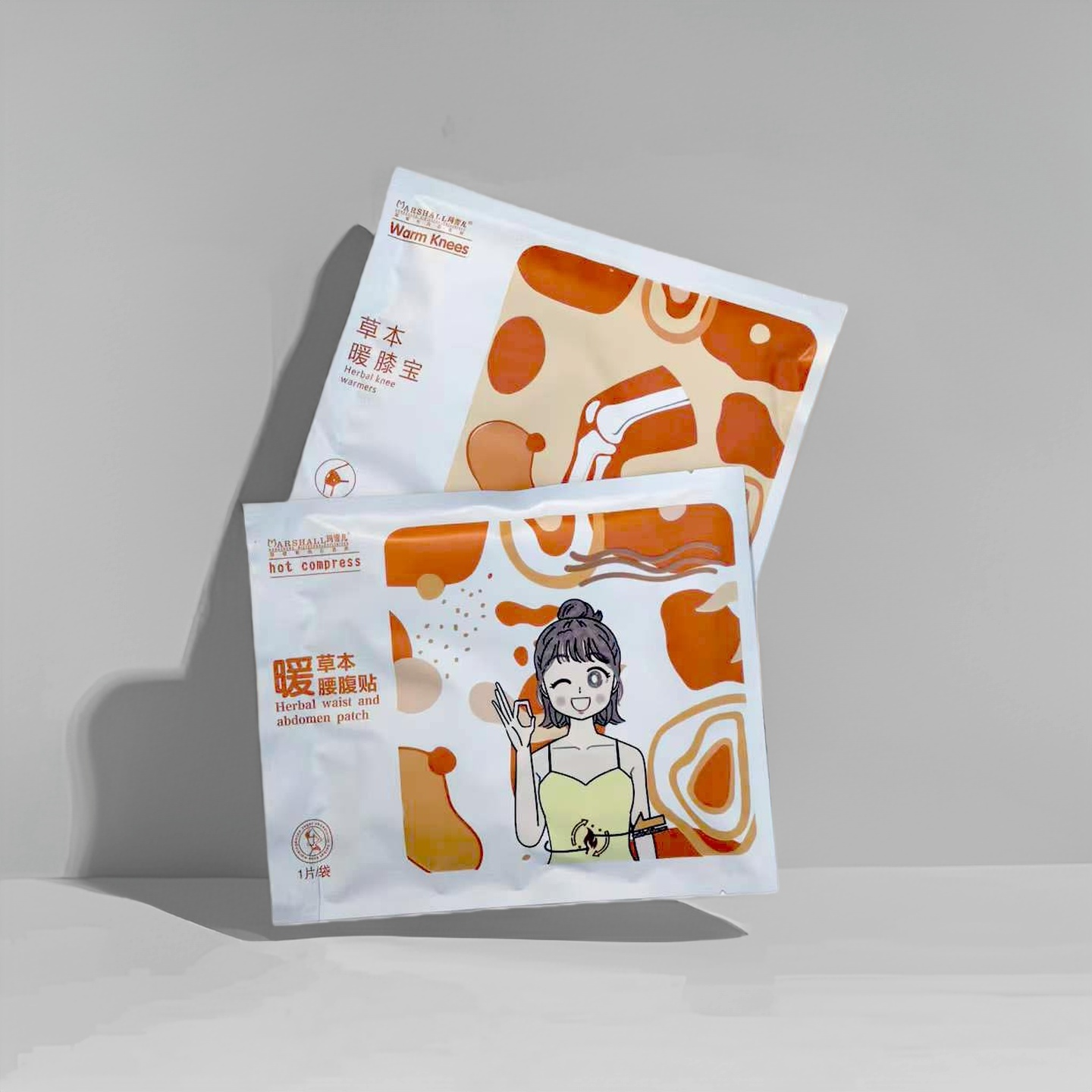 草本膝盖热敷贴关节暖膝铁自发热草本腰腹贴F476