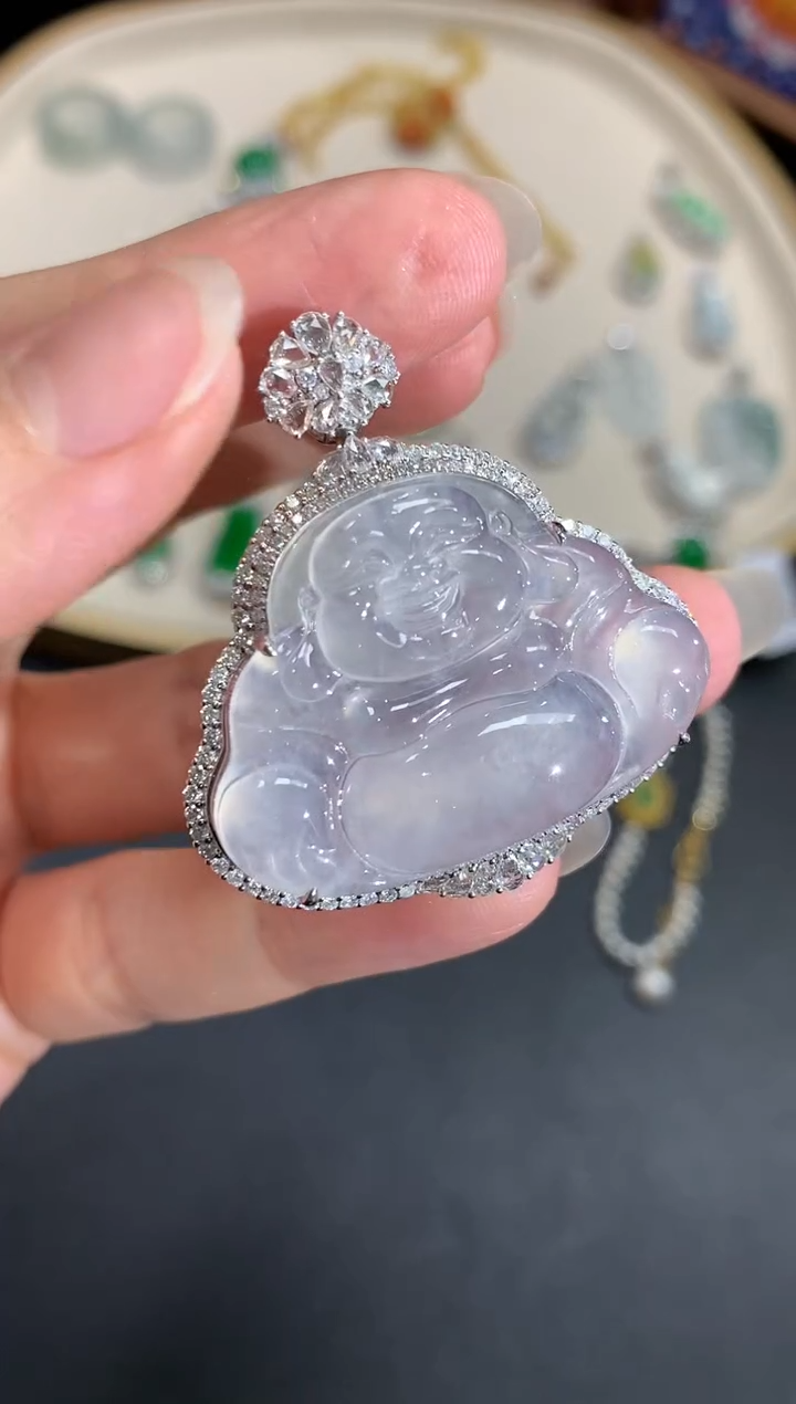 【闪购商品】翡翠吊坠(不含链)18K金镶嵌A630|39999