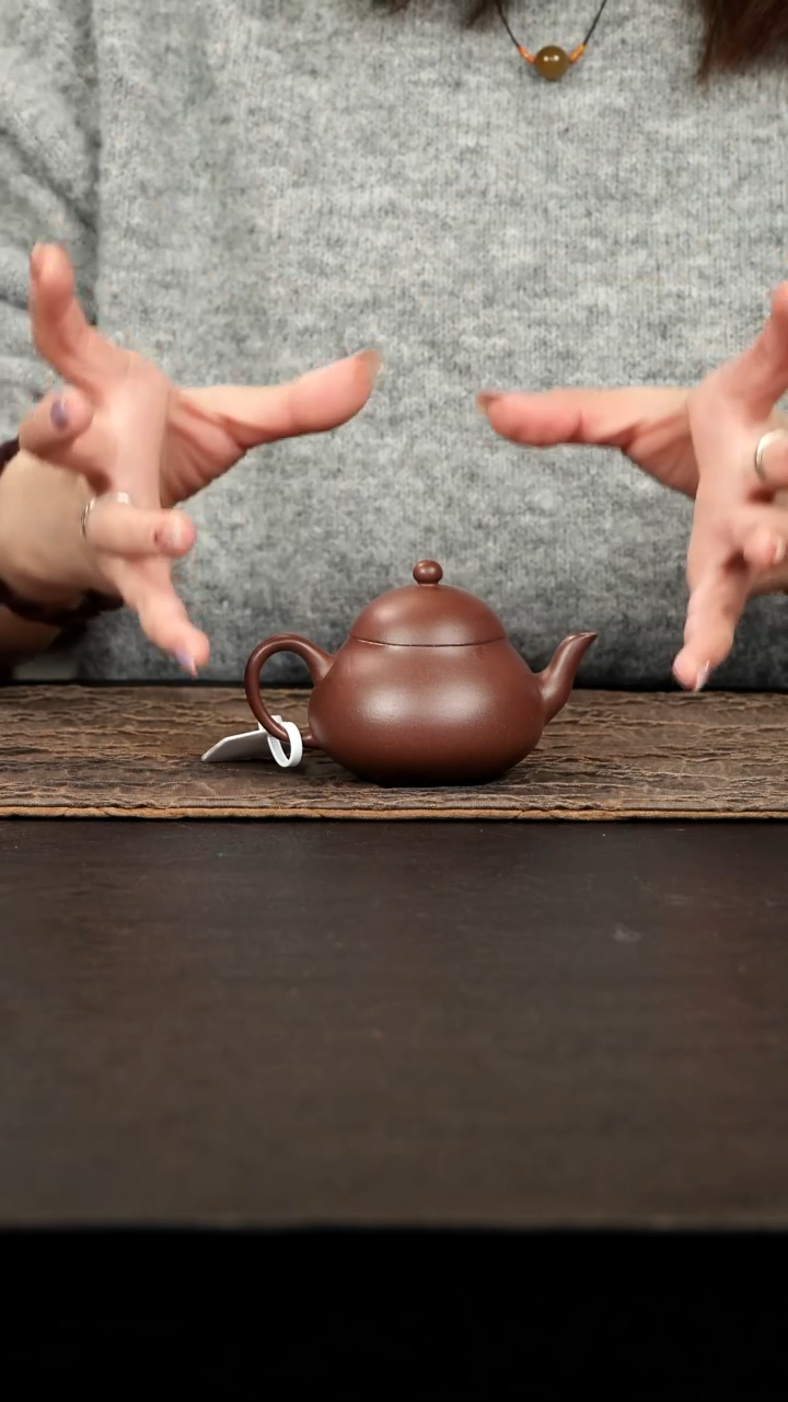 茶壶紫砂老紫泥梨式120cc