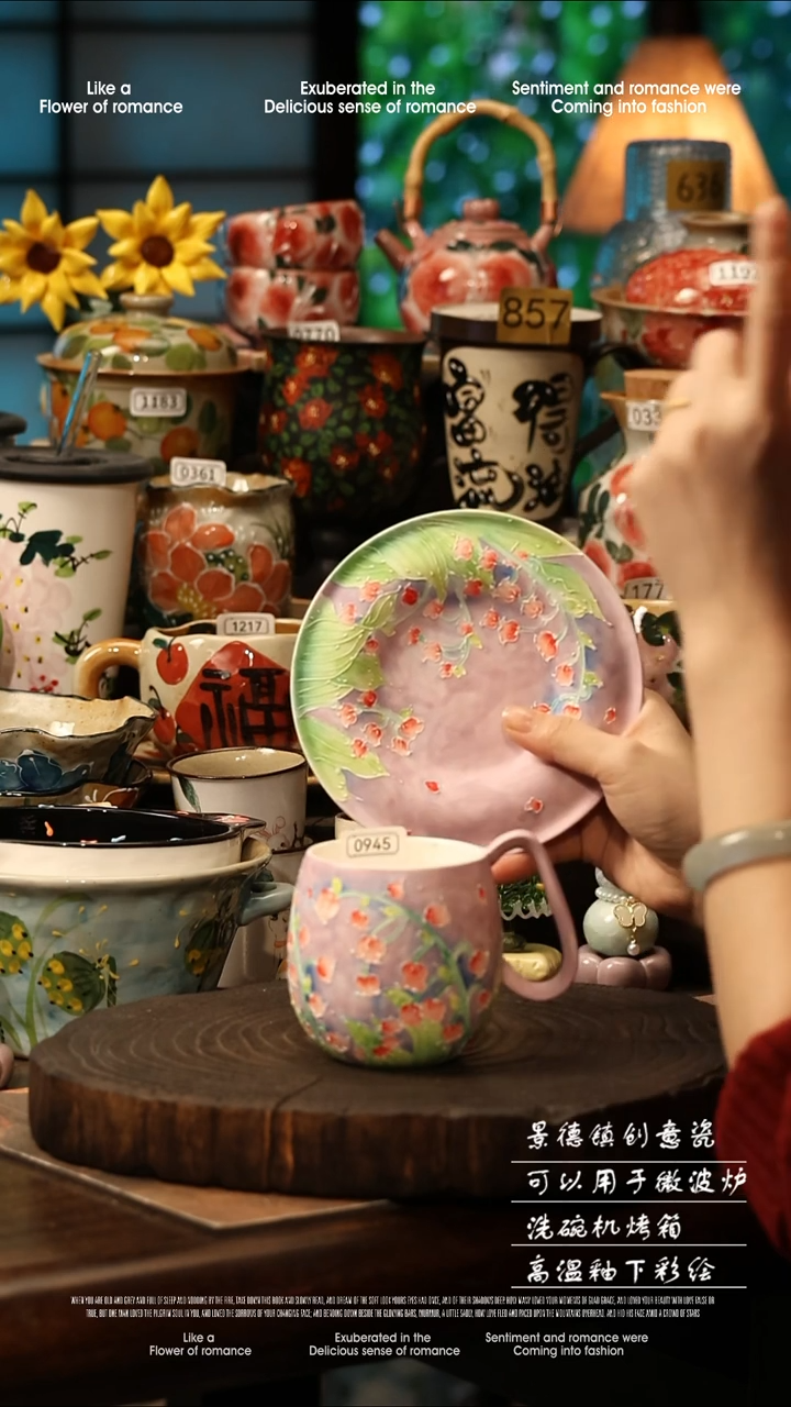 陶瓷景德镇高温釉下彩手工手绘款式@A0945@