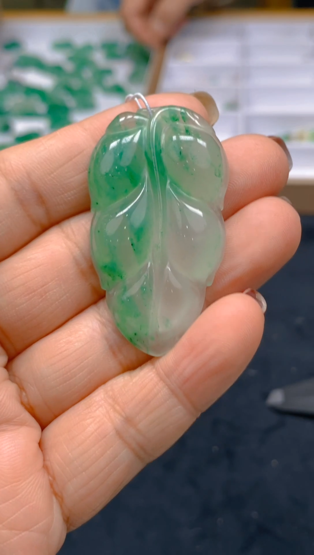 【闪购商品】石英质玉颈饰未镶嵌天然冰美人非洲翠025