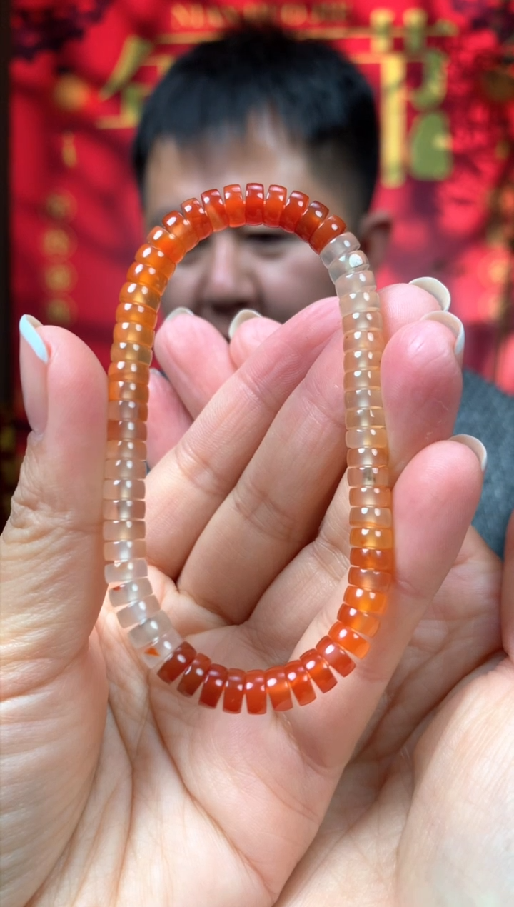 【闪购商品】南红玛瑙手串未镶嵌原矿南红锦鲤药片手串卡6