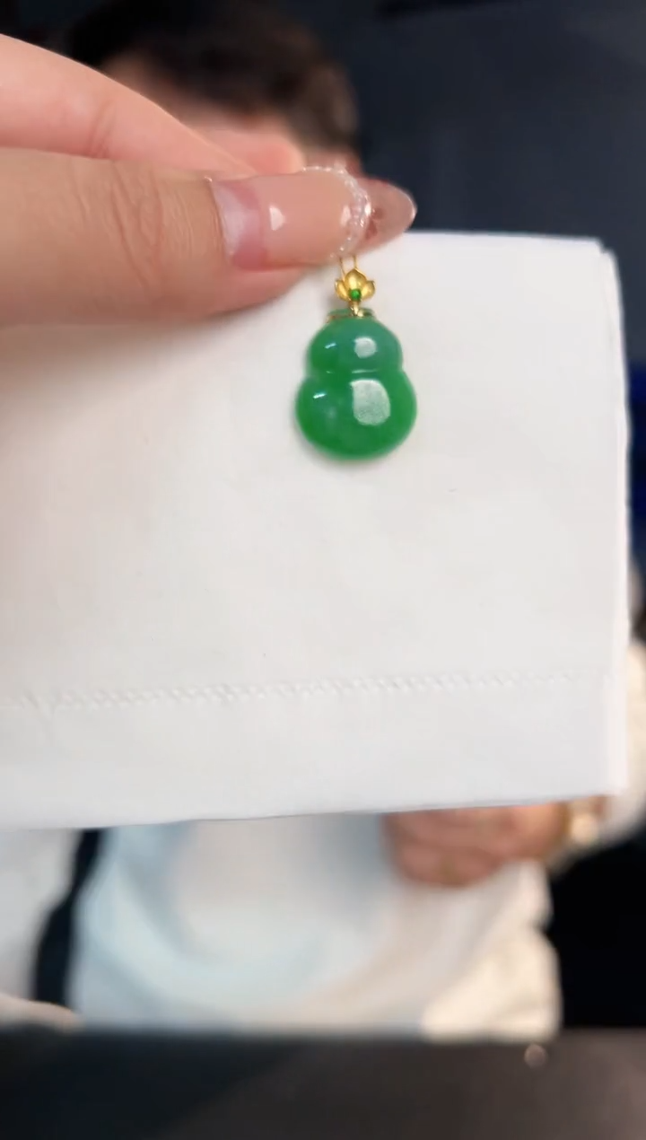 【闪购商品】翡翠颈饰18K金镶嵌缅料A货/支持复检/一件