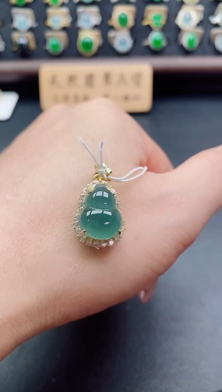 吊坠(不含链)银S925镶嵌翡翠1