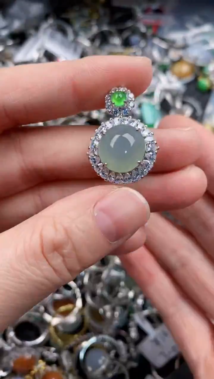 银S925镶嵌戒指翡翠777       6