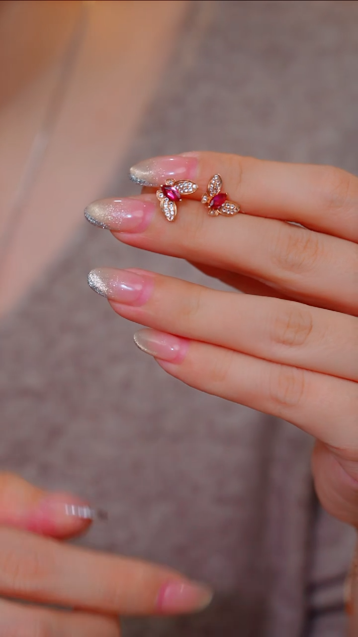 【闪购商品】碧玺耳钉18K金镶嵌@@Q0739