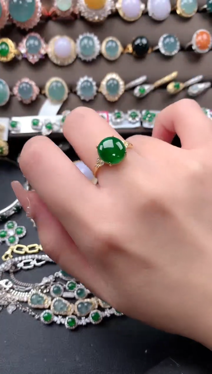 【闪购商品】翡翠戒指银S925镶嵌521412