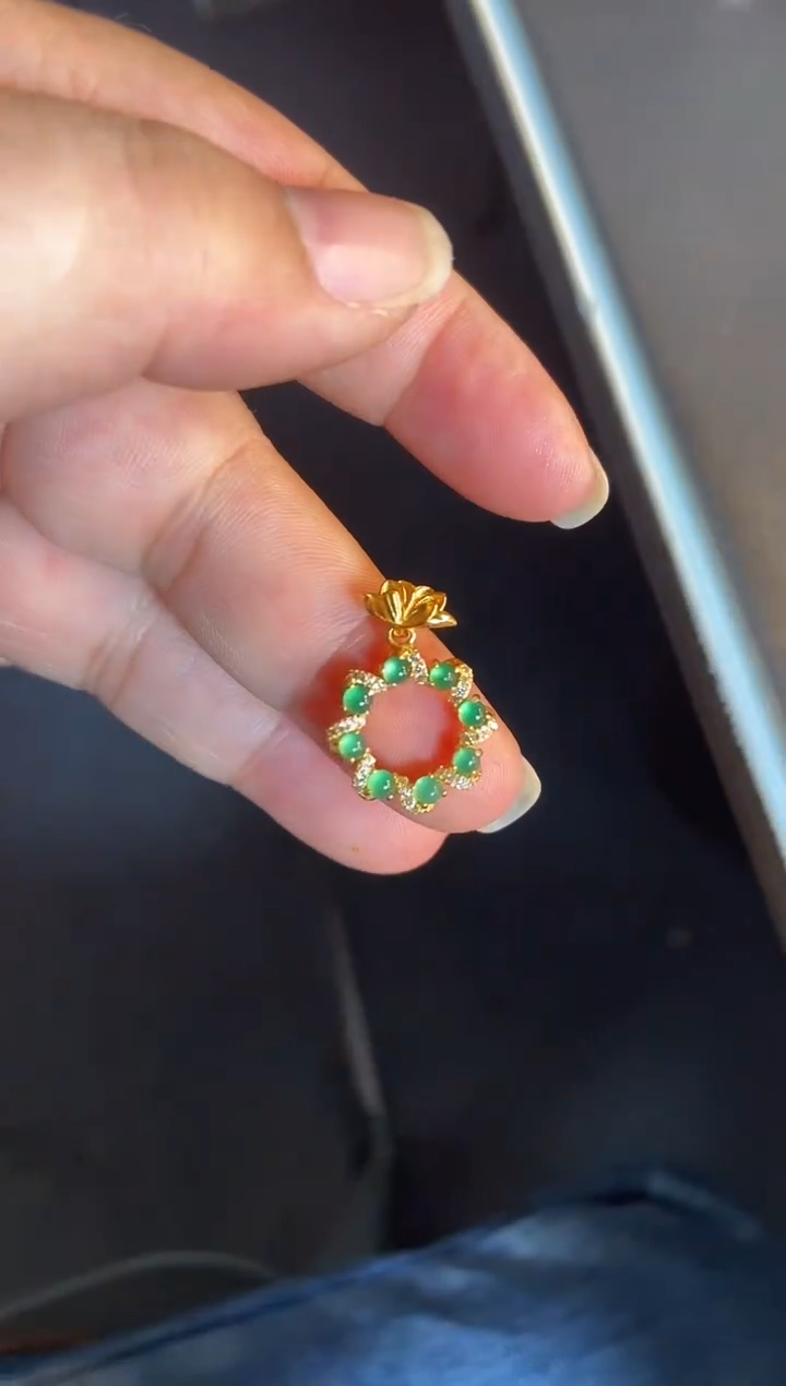 吊坠(不含链)银S925镶嵌翡翠1