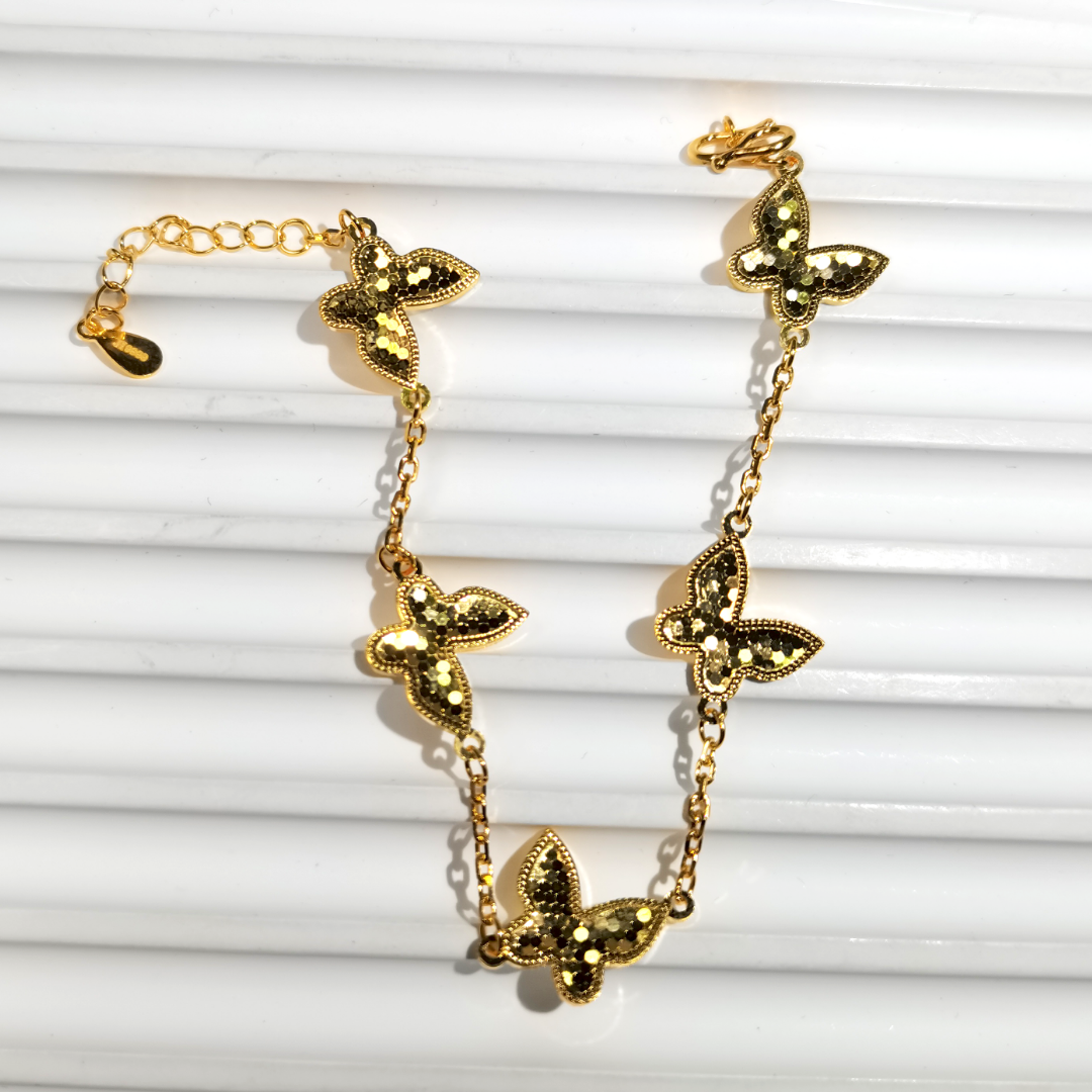 足银手链 龙鳞蝴蝶手链