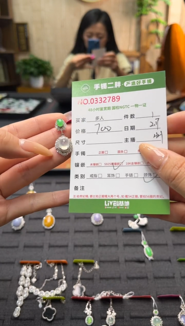 【闪购商品】翡翠颈饰银S925镶嵌多人