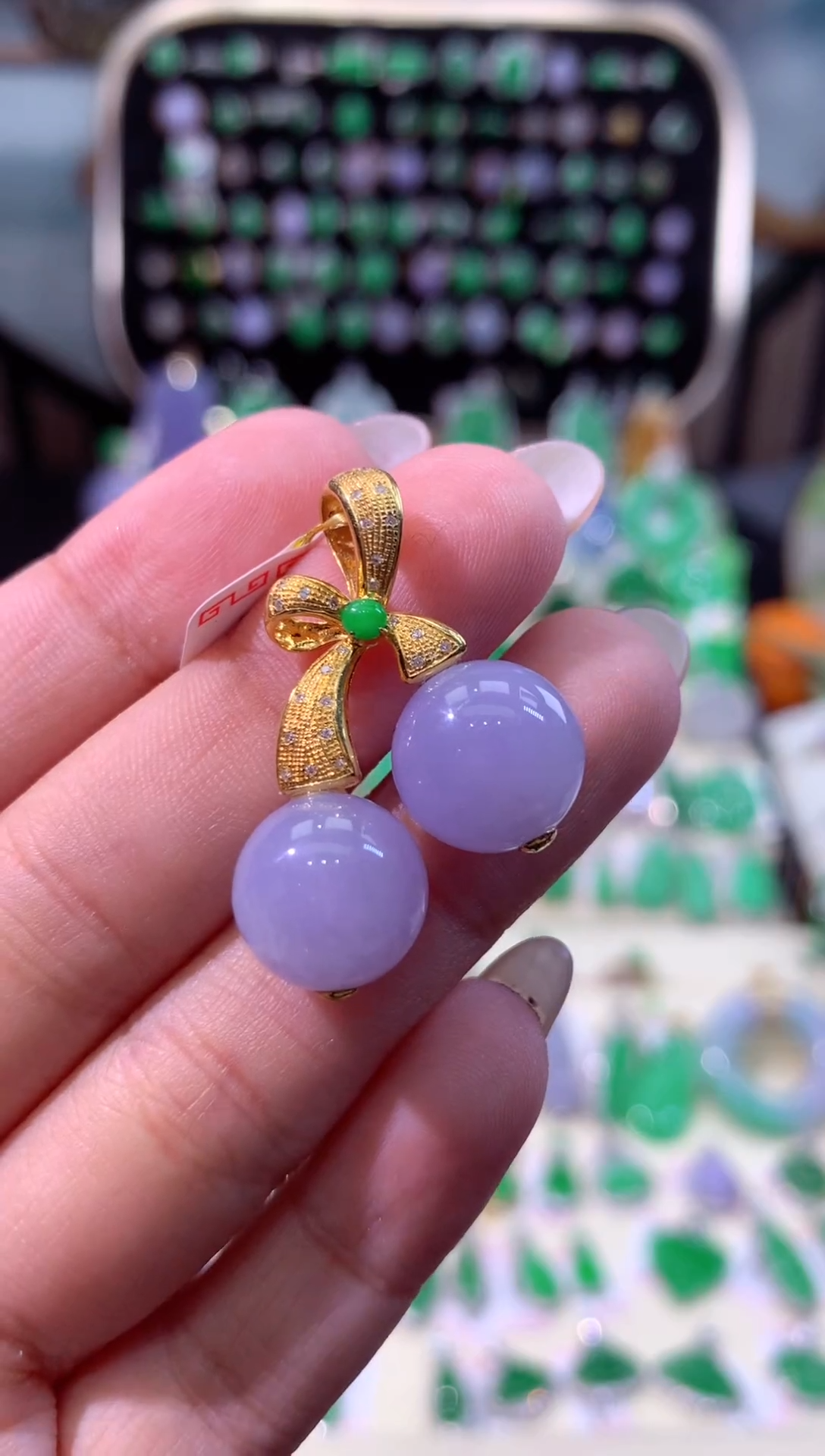 【闪购商品】翡翠颈饰18K金镶嵌缅甸天然A货翡翠