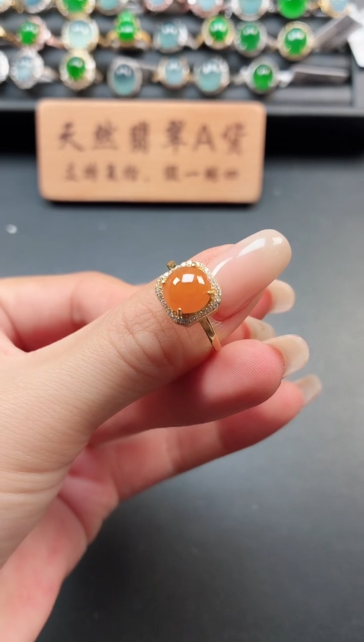 银S925镶嵌戒指翡翠1