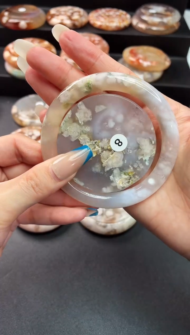 手镯玛瑙/玉髓未镶嵌石英质玉60圈59/60/61带(赠送镯心)