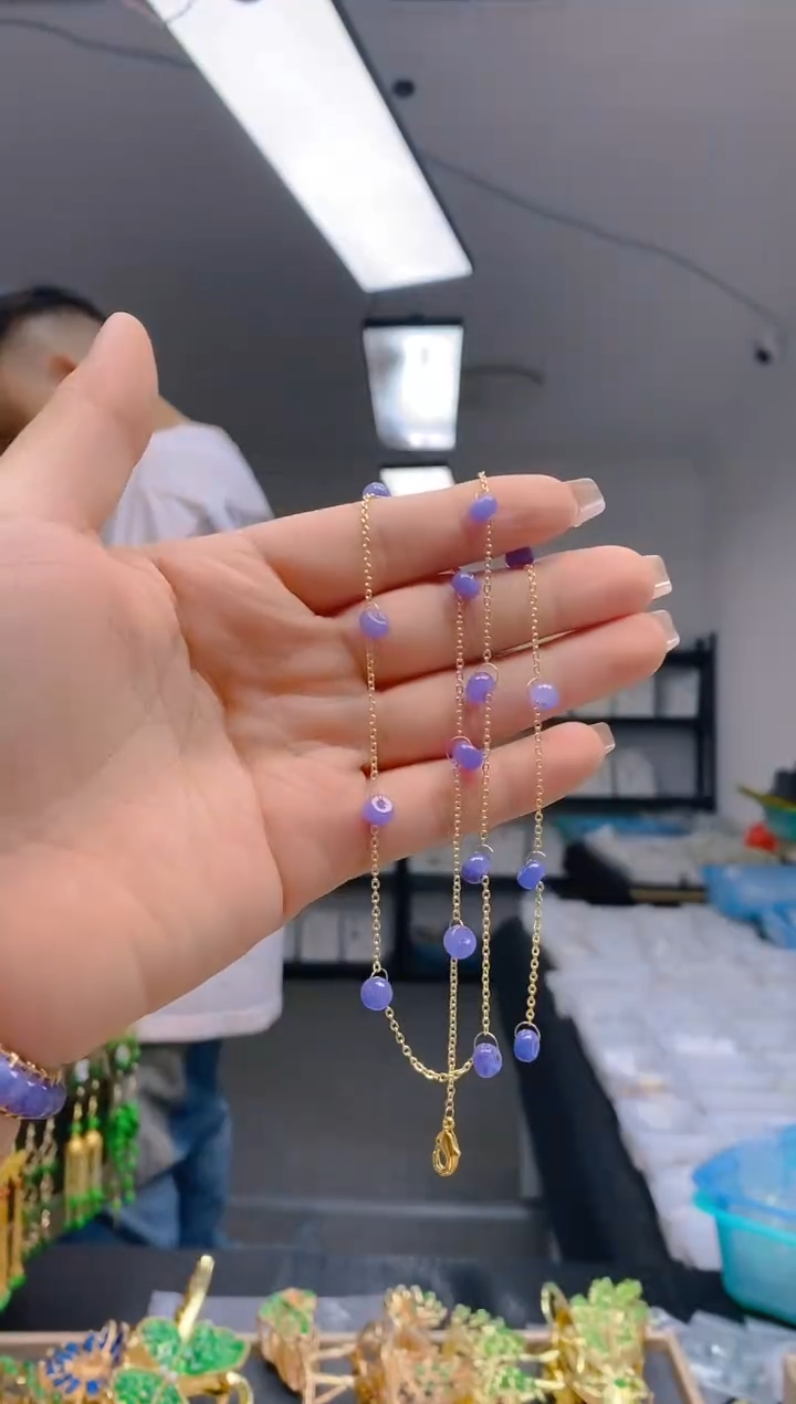 【闪购商品】翡翠耳饰合金187翡翠锁骨链