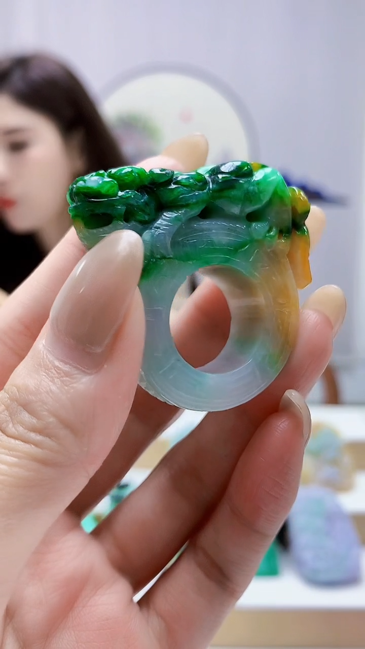 未镶嵌定制翡翠4829MM-毛货挂件57