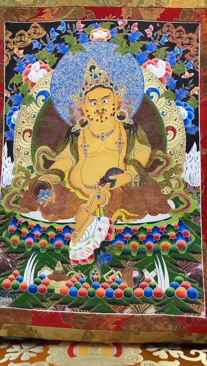 【闪购商品】卷轴画矿物质喷绘  黄财1.3m蓝色水波纹