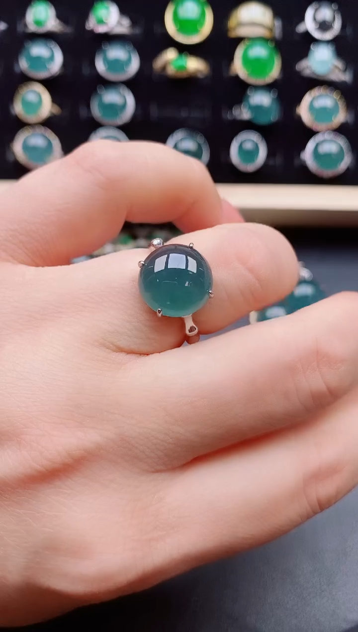 【闪购商品】翡翠戒指银S925镶嵌12121