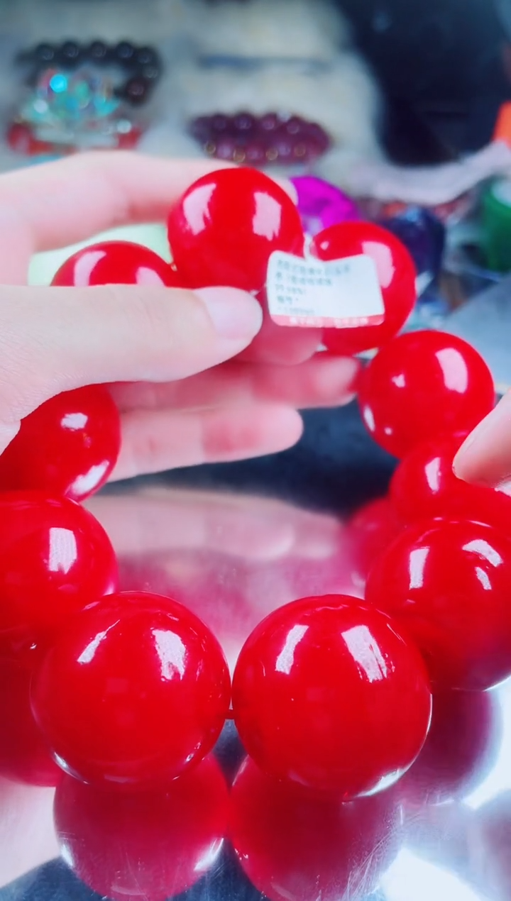 硅化珊瑚（珊瑚玉）手串未镶嵌红珊瑚手串卡30