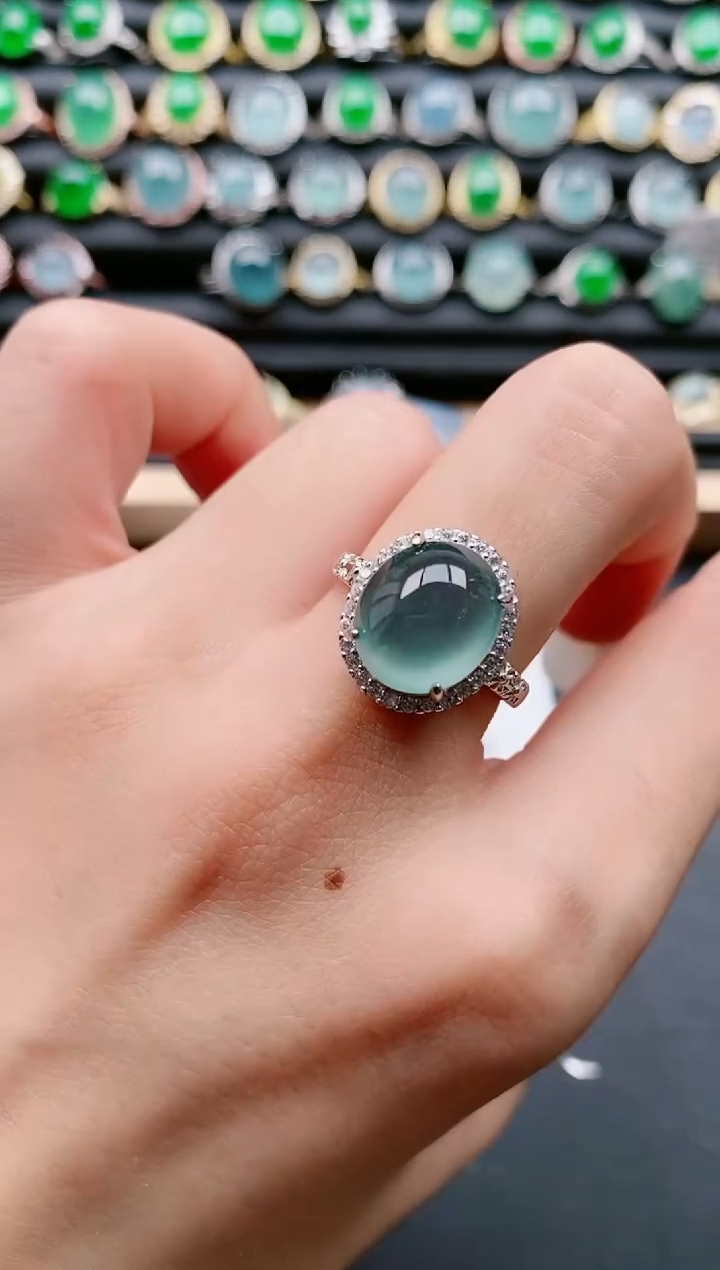 【闪购商品】翡翠戒指银S925镶嵌111111