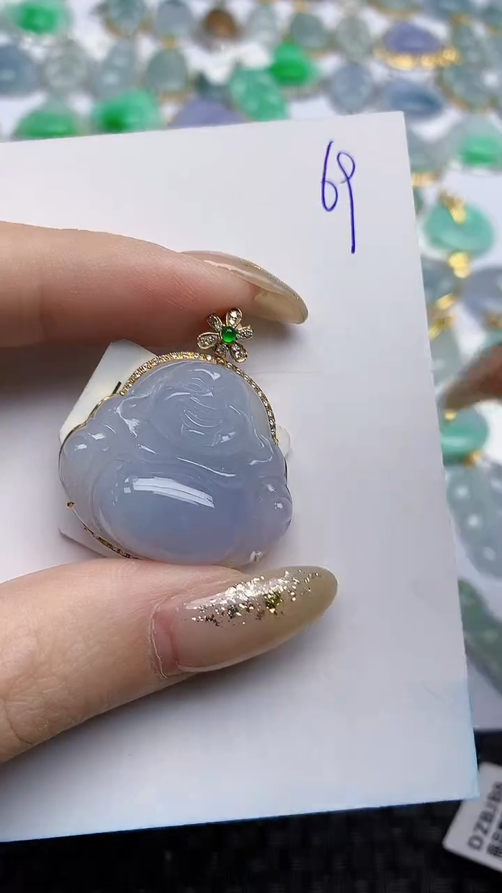 【闪购商品】翡翠颈饰18K金镶嵌天然A货翡翠 69
