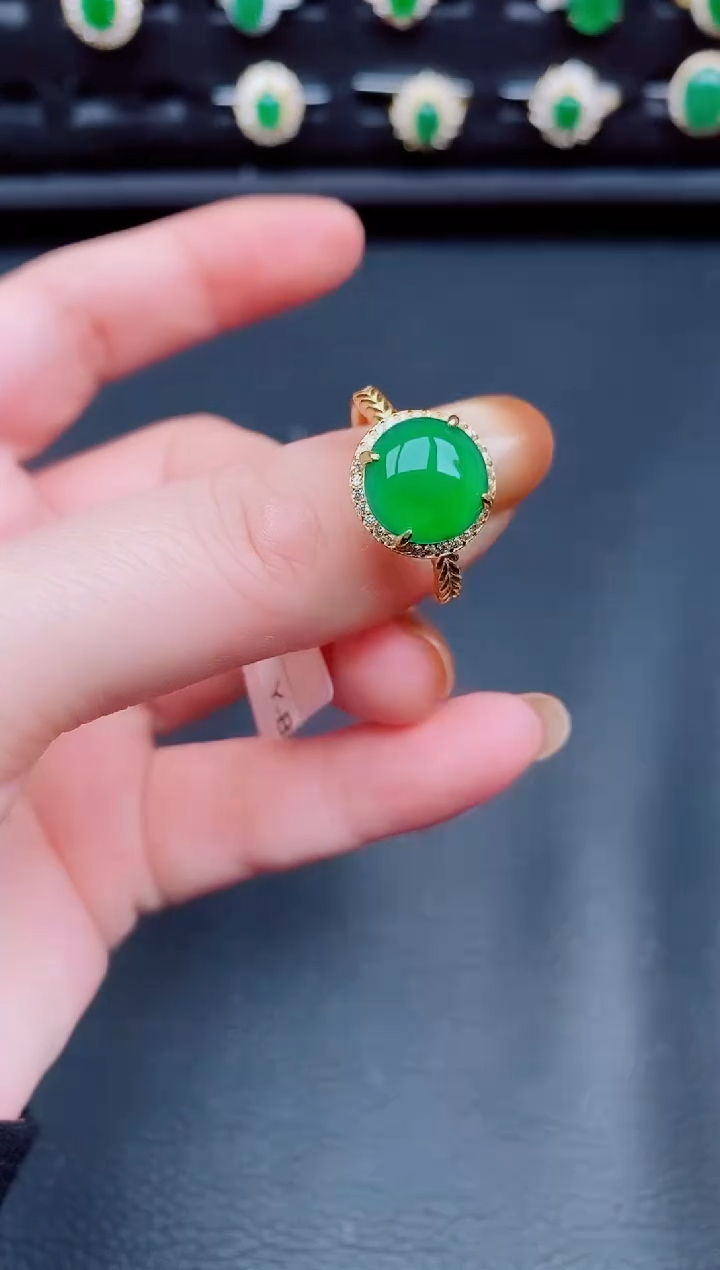 【闪购商品】翡翠戒指银S925镶嵌天然a货翡翠168