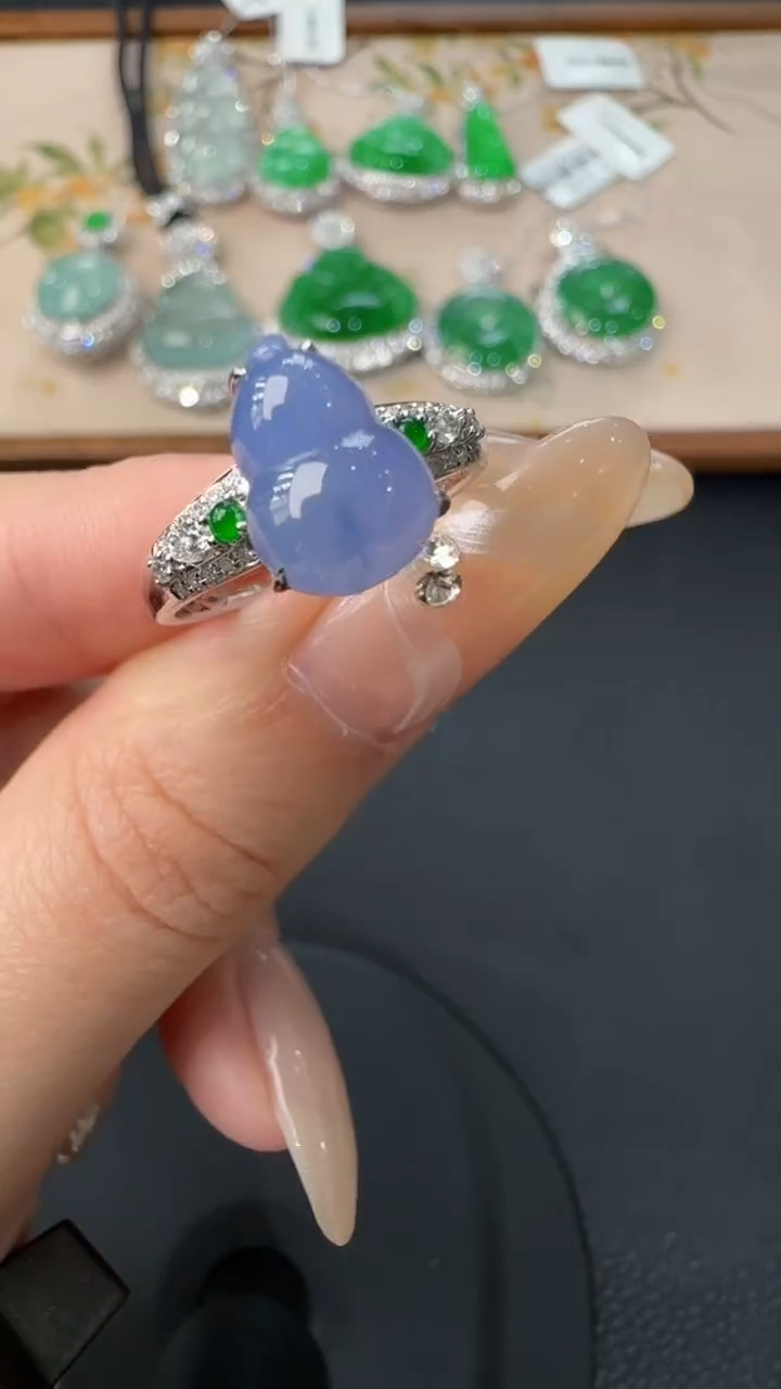 【闪购商品】翡翠戒指18K金镶嵌戒指20