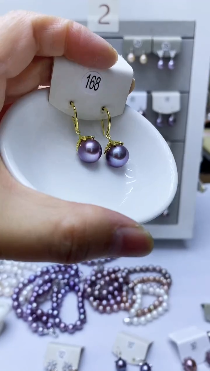 【闪购商品】淡水珍珠耳饰银S925镶嵌168