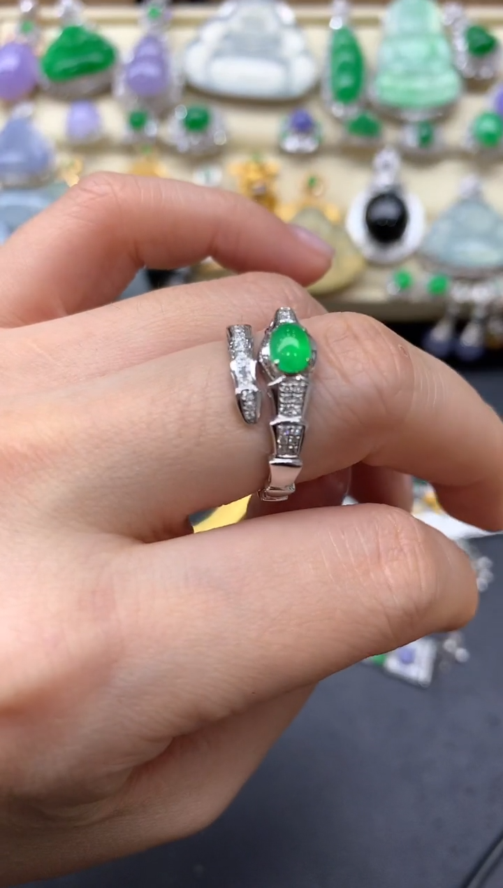 【闪购商品】翡翠戒指18K金镶嵌378-中国好珍宝