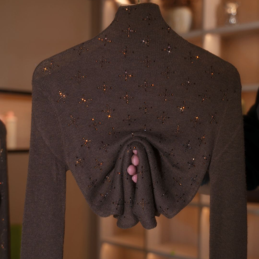 MY1016—2025年秋季新款烫钻高端百搭显瘦高领长袖上衣女（三三）