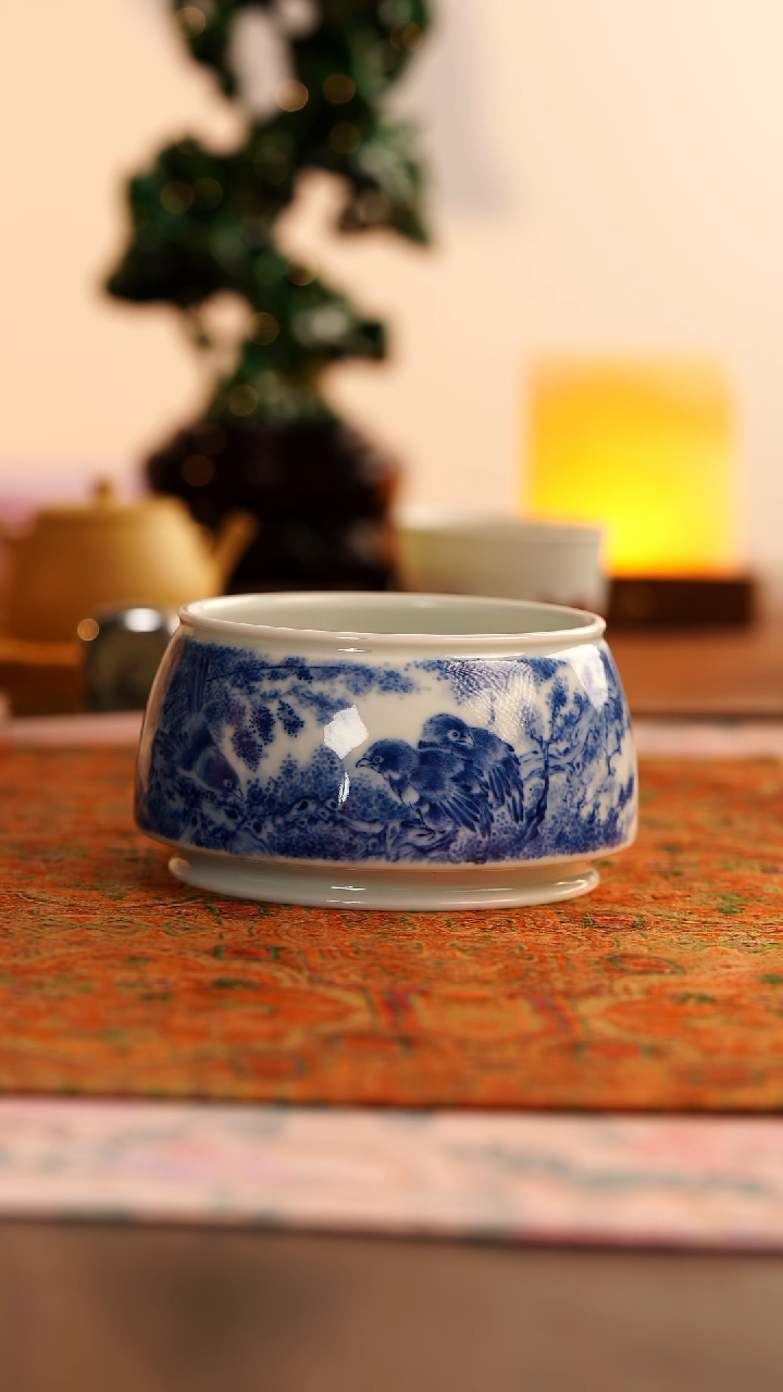 【闪购商品】望玉青花嬉禽图水洗