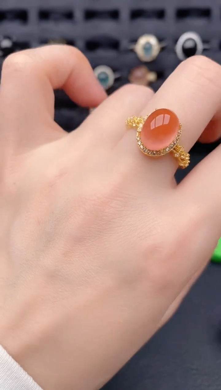 银S925镶嵌南红玛瑙戒指159