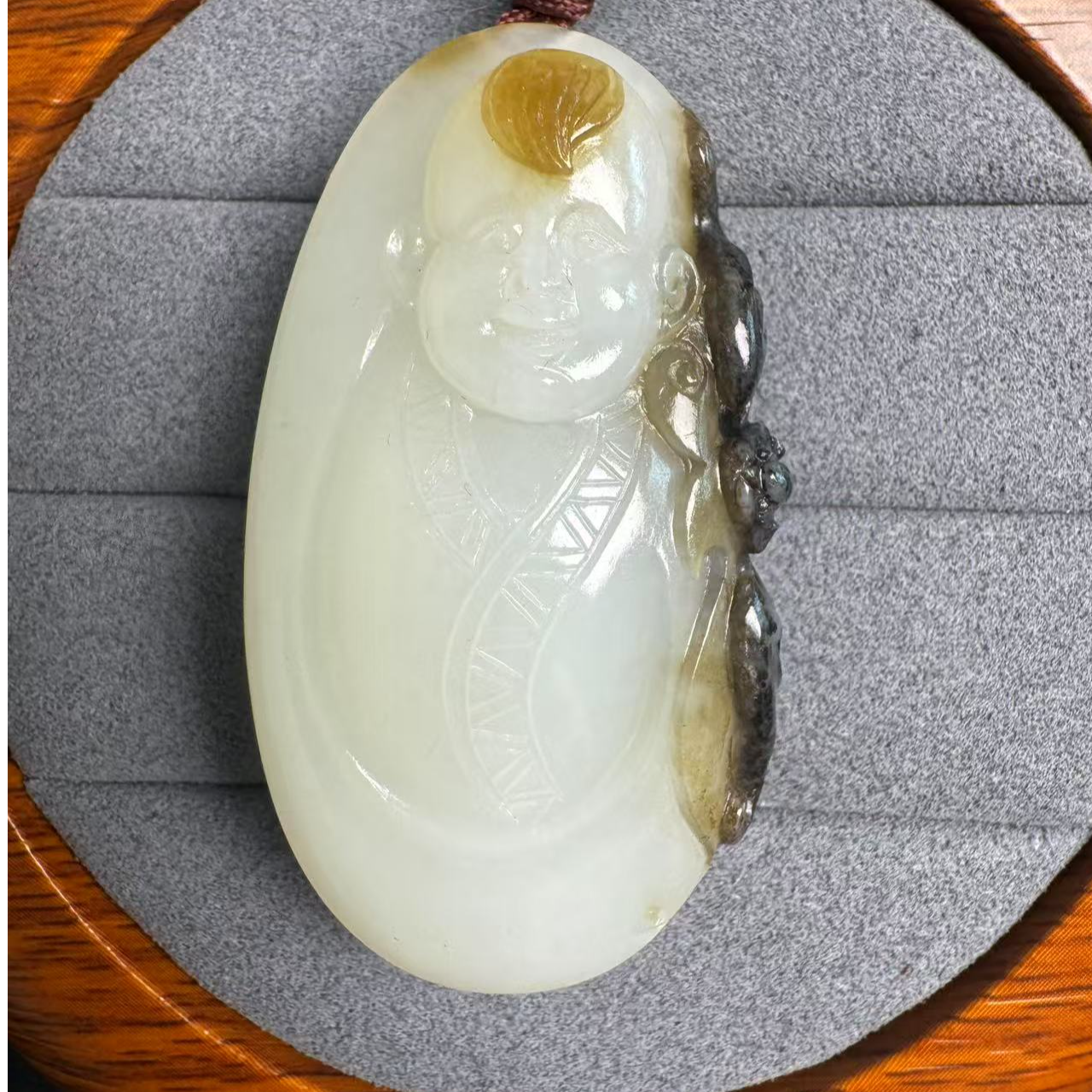 严选和田玉和田玉童子挂件吊坠​51.3/28.2/14.4mm30.8克多子多福