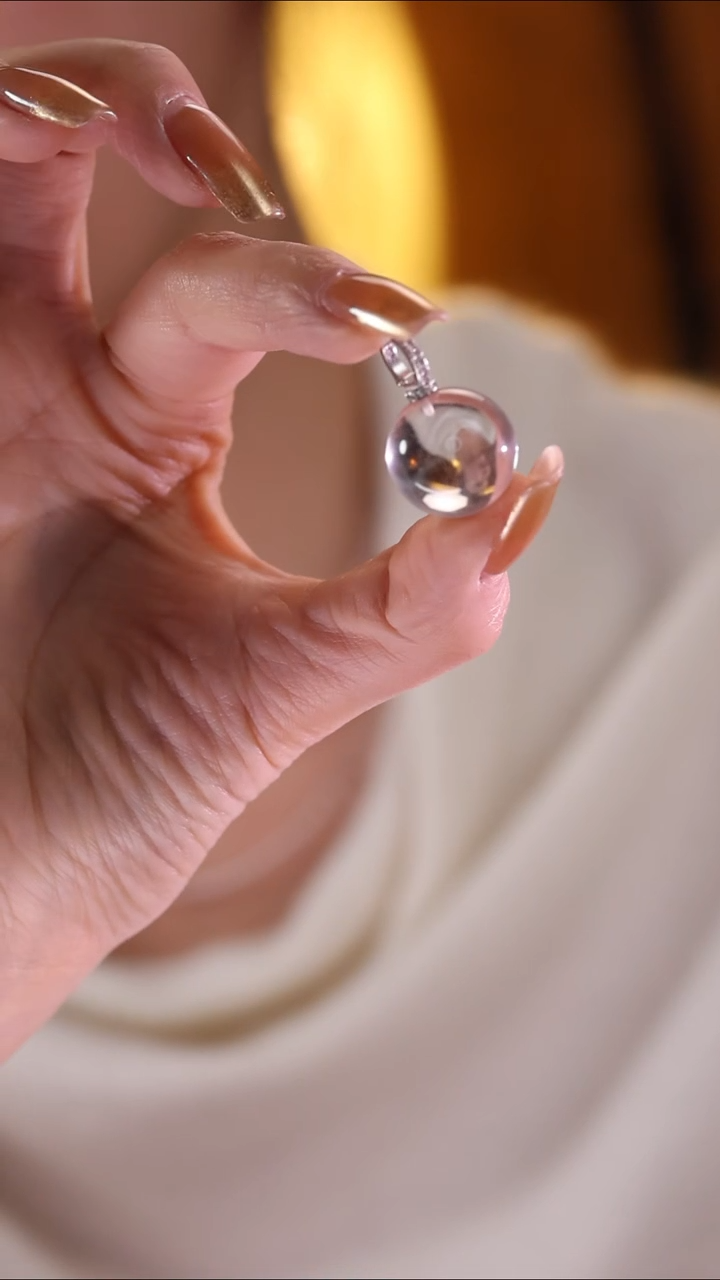 【闪购商品】水晶吊坠(不含链)银S925镶嵌白水晶吊坠