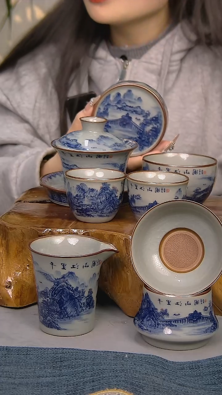 【闪购商品】7件套陶瓷茶具家用简装系列  