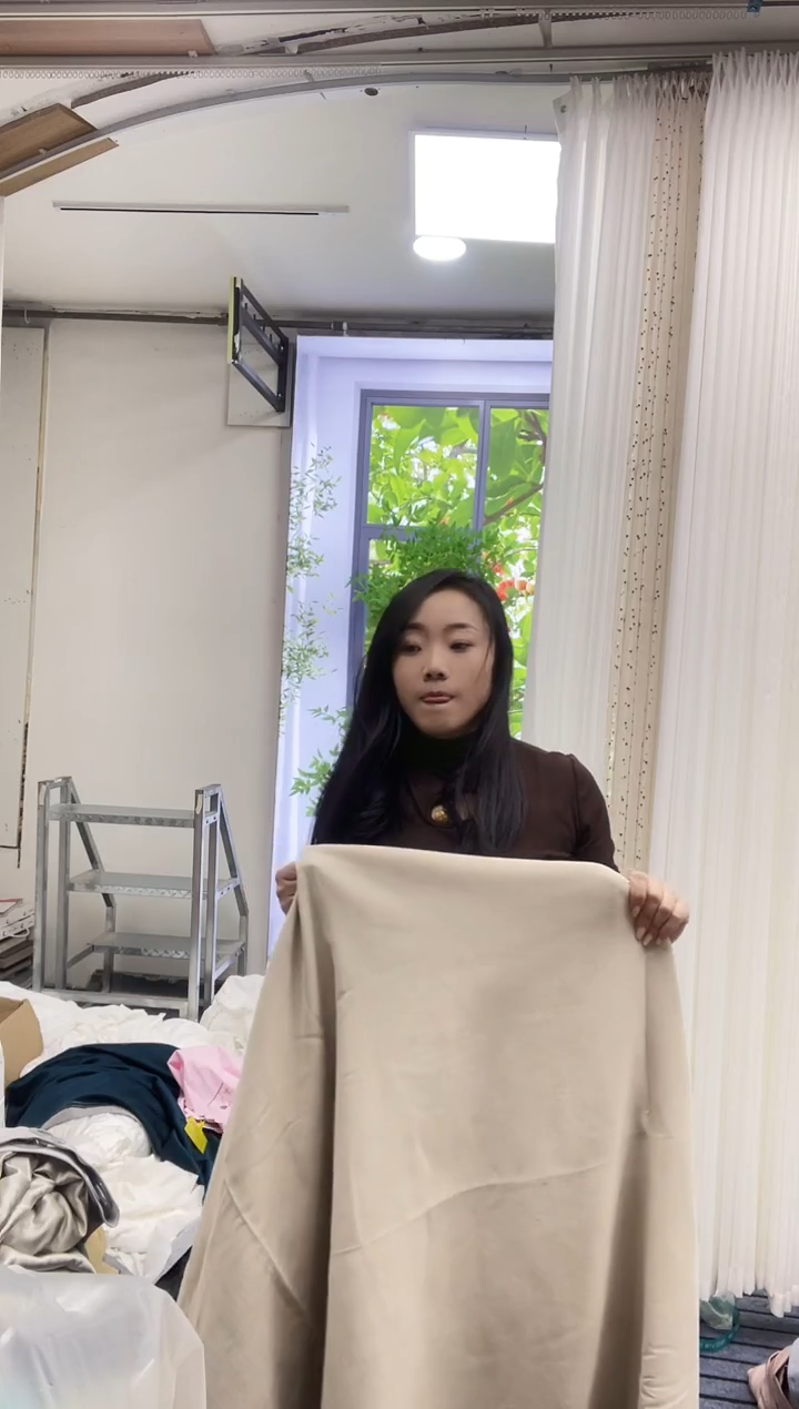 混纺棉麻207号/混纺棉麻6米对开打孔挂钩/混纺棉麻孤品窗