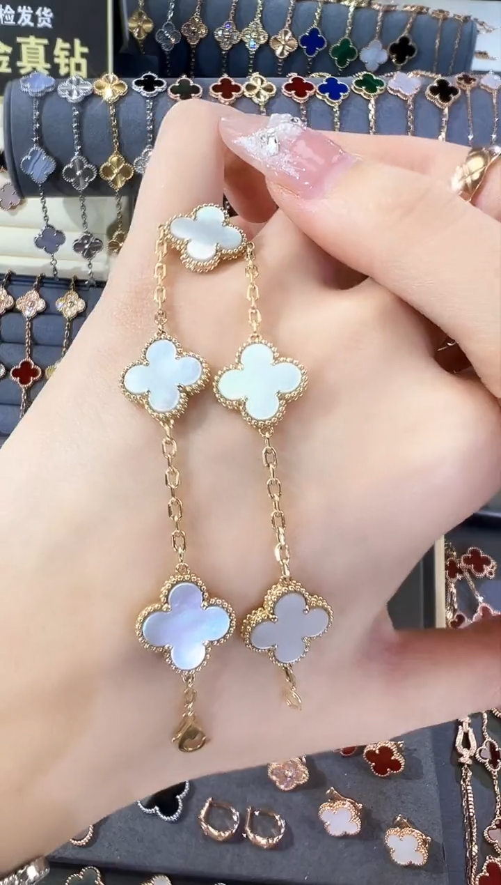 【闪购商品】贝壳（贝母）手链18K金镶嵌手链