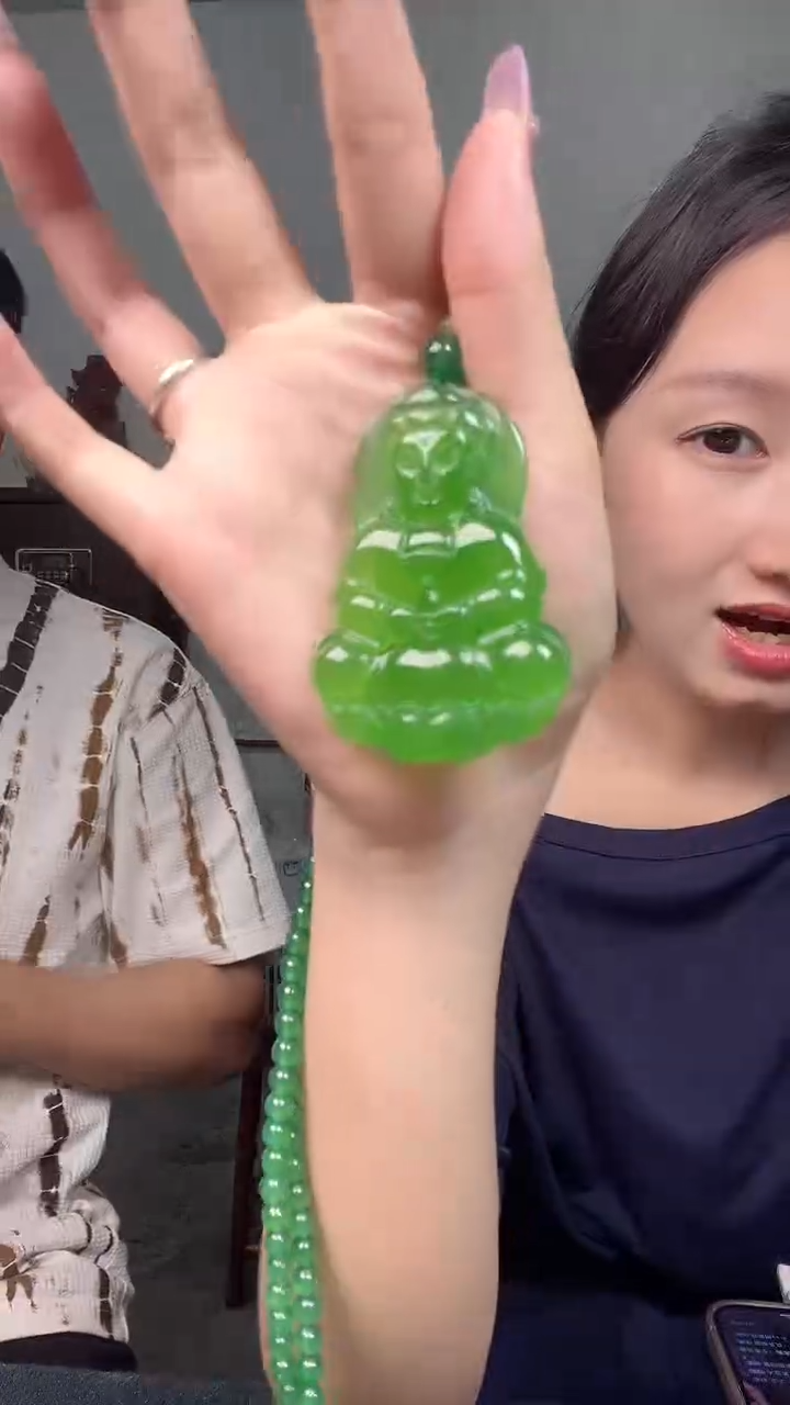 玛瑙/玉髓颈饰未镶嵌2445带珠链满绿观音多样性发一个